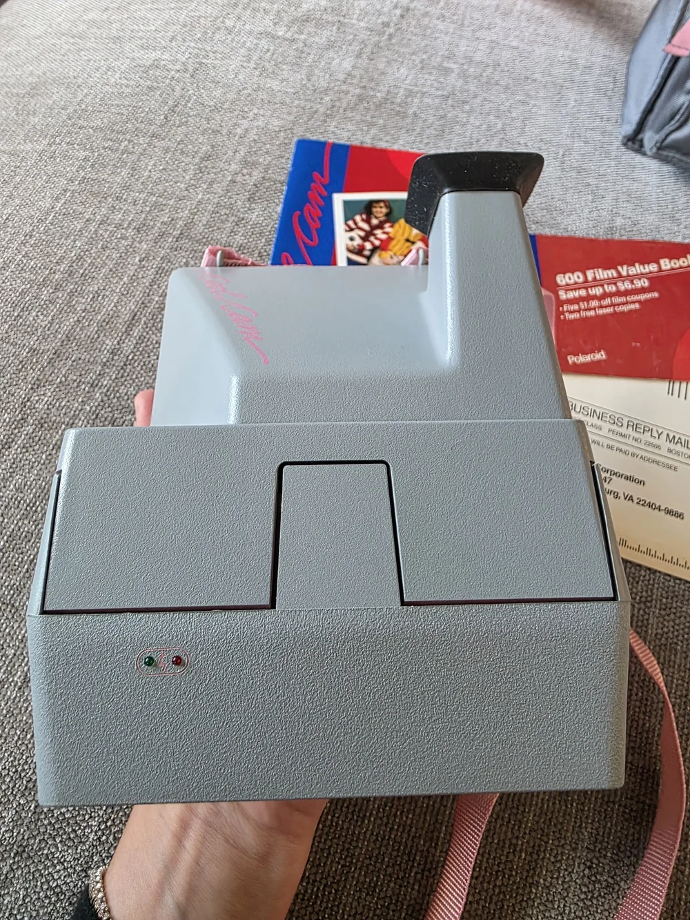 Polaroid Cool Cam 600 Complete Time Capsule Kit TESTED/WORKING! - Pink & Gray